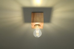 Lampa sufitowa industrialna ARIZ 1xE27 naturalne drewno