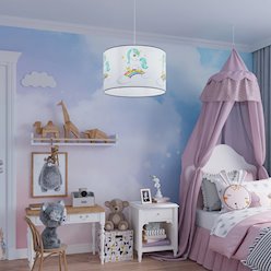 Lampa wisząca dziecięca Unicorn 30 1xE27 wielokolorowa