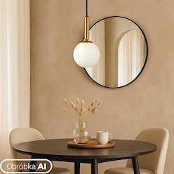 Lampa wisząca mleczna kula Bali 15cm 1xE27 złota