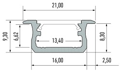 Profil B Lumines - wpuszczany, inox - 2m