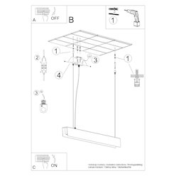 Lampa wisząca liniowa Spark 100cm 1xG13 8,5W 3000K biała