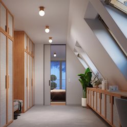 Lampa sufitowa Solis z mleczną kulą 1xG9 naturalne drewno