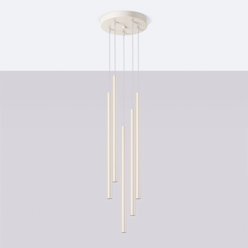 Lampa wisząca 5-punktowa Pastelo 5xG9 okrągła beżowa