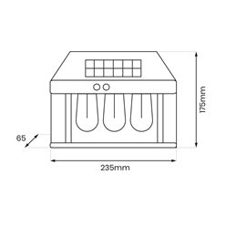 Lampa elewacyjna solarna Filo Potrójna 3000K
