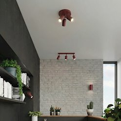 Kinkiet okrągły z reflektorami Ring 3xGU10 burgundowy
