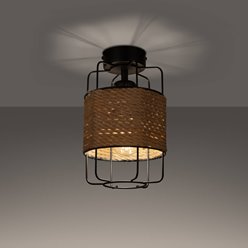 Lampa sufitowa Loft GIZUR 1xE27 czarna ze sznurem