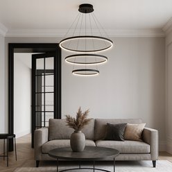 Lampa wiszące okręgi LED Rings 20-40-60 cm 77W czarna