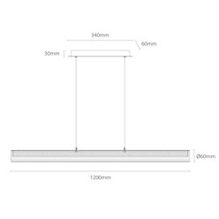 Lampa wisząca liniowa LED akrylowa 16W 3CCT 90cm chrom