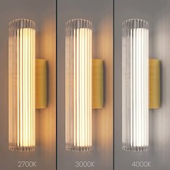 Kinkiet ścienny pionowy LED 6W 3CCT 30cm akryl złoty
