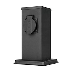 Słupek ogrodowy elektryczny PVC 1x Gniazdo 230V 20cm czarny