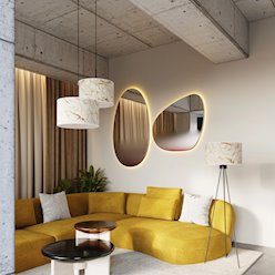 Lampa wisząca z abażurem Nevia 1xE27 beżowy marmur