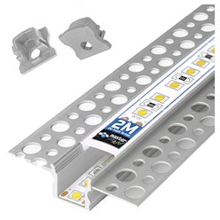 Profil LED GK Mini 10mm srebrny anodowany z kloszem mlecznym - 2m