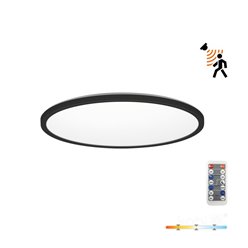 Plafon LED IP54 czarny okrągły Slim 18W CCT z czujnikiem