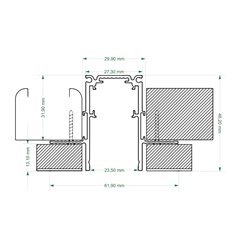 Szyna magnetyczna F-LINE gips-karton 12,5mm biała - 3 metry
