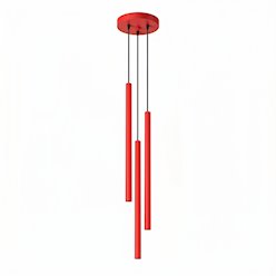 Lampa wisząca potrójna tuba Pastelo 3P 3xG9 czerwona