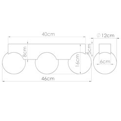 Lampa drewniana z mleczną kulą 3xG9 naturalne drewno