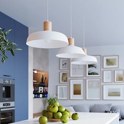 Lampa wisząca z okrągłym kloszem Fano 1xE27 biała