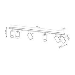 Kinkiet listwa z reflektorami Ring 6xGU10 żółty