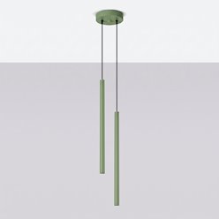 Lampa wisząca podwójna tuba Pastelo 2xG9 okrągła szałwiowa