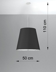Lampa wisząca okrągła GENEVE 50 cm 3xE27 czarna