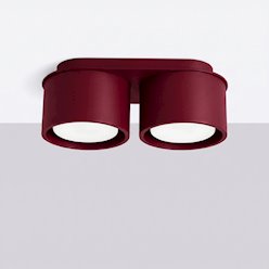 Lampa sufitowa podwójna tuba Modo 2xGx53 burgundowa