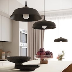 Lampa wisząca z okrągłym kloszem Gina 1xE27 czarna