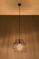 Lampa wisząca druciana GATE 1xE27 Loft czarna