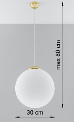 Lampa wisząca kula UGO 40 cm 1xE27 złota