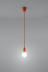 Lampa wisząca na kablu 1xE27 DIEGO pomarańczowa