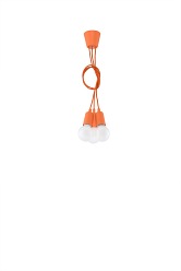 Lampa wisząca na kablu DIEGO 3xE27 pomarańczowa