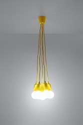 Lampa wisząca na kablu 5xE27 DIEGO żółta