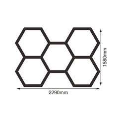 Lampa LED Hexagon 5xHEX czarna 192W 4000K