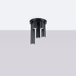 Lampa sufitowa tuby Lagos 5xGU10 okrągła czarna