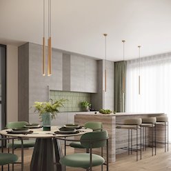 Lampa wisząca potrójna Arche okrągła 3xG9 złota