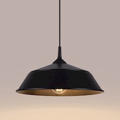 Lampa wisząca z okrągłym kloszem Frika 1xE27 czarna
