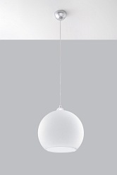Lampa wisząca biała kula BALL 1xE27