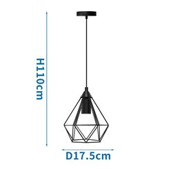 Lampa wisząca Diamond Deco 1xE27 - czarna