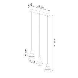 Lampa wisząca TALEJA 3 czarna 3xE27