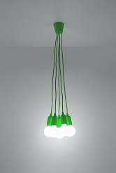 Lampa wisząca na kablu 5xE27 DIEGO zielona