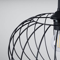 Lampa wisząca druciana TSUNO 1xE27 czarna
