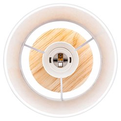 Lampa nocna Zelda E27 drewno i mleczny klosz