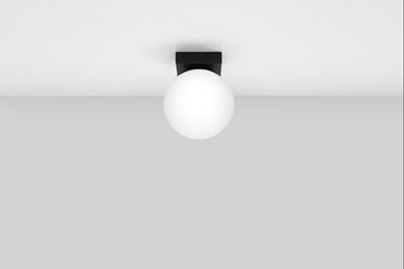Lampa sufitowa mleczna kula YOLI 1xG9 czarna