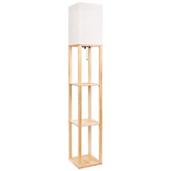 Lampa stojąca Square 1xE27 160cm drewniana