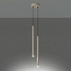 Lampa wisząca podwójna tuba Pastelo 2xG9 okrągła taupe