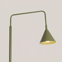 Lampa podłogowa ze stożkowym kloszem Nox 1xE14 zielona oliwka