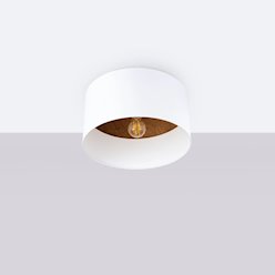 Lampa sufitowa drewniana Telesto 1xE27 biały/ciemny brąz