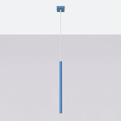 Lampa wisząca pojedyncza tuba Pastelo 1xG9 błękitna