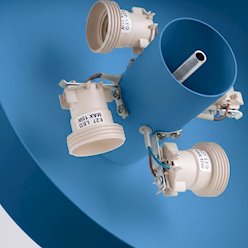 Lampa sufitowa okrągła Omiq 4xE27 błękitna