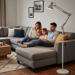 Lampa podłogowa przegubowa 1xE27 200cm biała