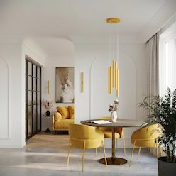 Lampa wisząca potrójna tuba Pastelo 3P 3xG9 żółta